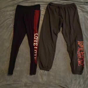 PINK joggers and leggings, size small